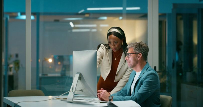 diverse professionals technology office